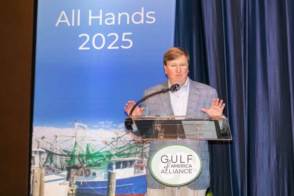 Mississippi Governor Tate Reeves addressing the crowd at the 2025 Alliance All Hands Meeting.