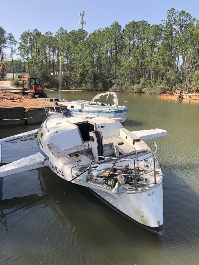 Ten abandoned and derelict sailboats, cabin cruisers, houseboats and barges were removed from Baldwin County and the Perdido area. They made up approximately 150,000 pounds of trash removed.