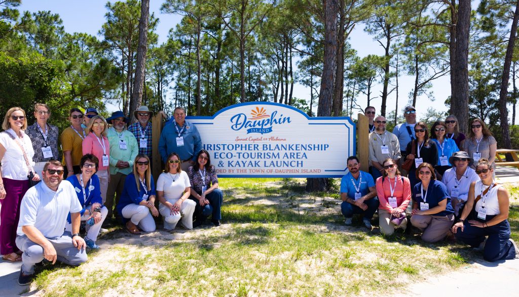 Over 30 BAC members and guests heard updates on Alliance-funded projects and toured restoration sites on Dauphin Island, Ala.